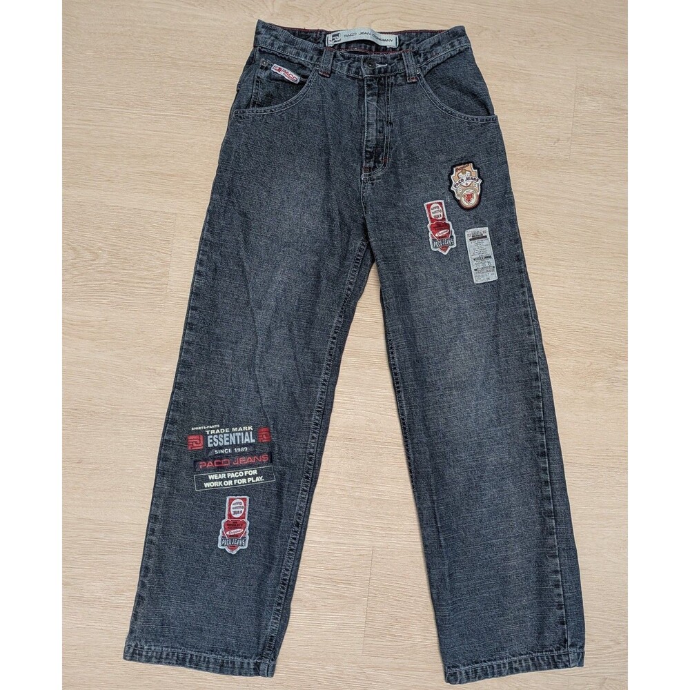 Vintage Paco Jean Company Essential Patched Baggy Skater Grunge Jeans, Size 12